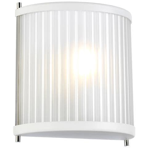Applique Contemporanea Corona Acciaio Bianco Satinato Vetro Nichel 1 Luce E27 - Foto 1