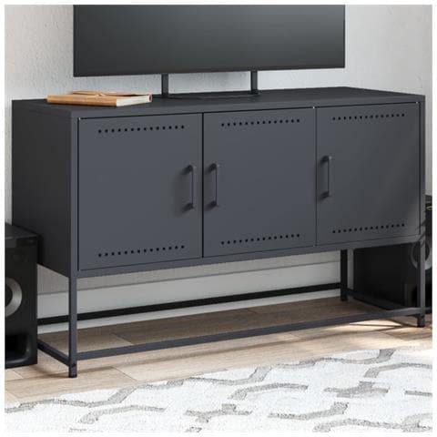 Mobile Tv Antracite 100,5x39x60,5 Cm In Acciaio - Foto 2