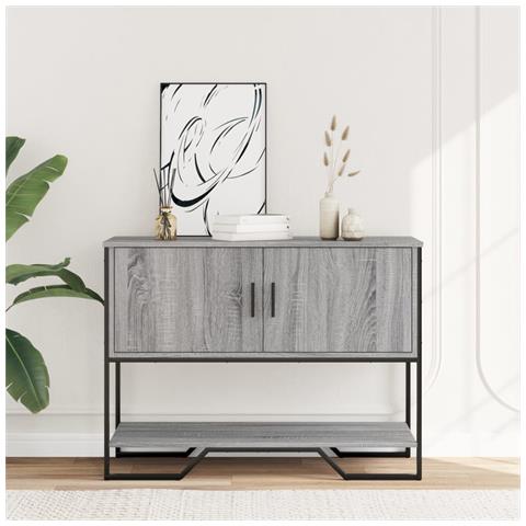 Tavolo Consolle Grigio Sonoma 100x35x74,5 Cm In Truciolato - Foto 2