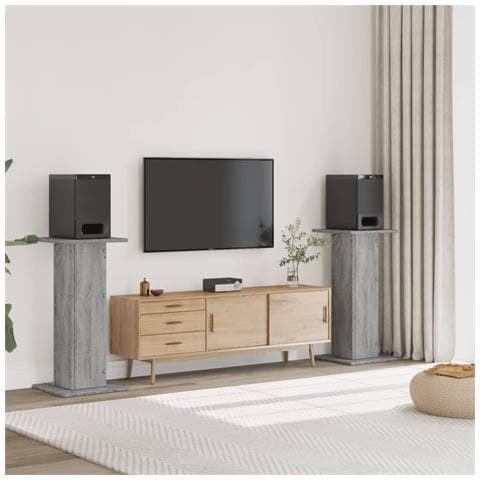 Supporti Altoparlanti 2 Pz Grigio 30x30x95 Cm In Multistrato - Foto 1