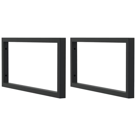 Reggimensole Per Lavabo 2 Pz Nere Rettangolari In Acciaio - Foto 2