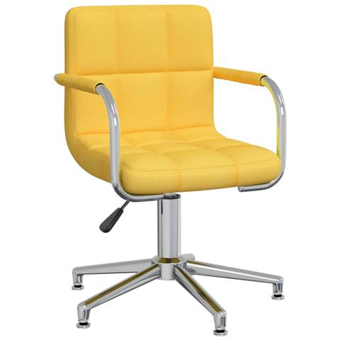 Sedia Da Ufficio Girevole Giallo Senape In Tessuto - Foto 2