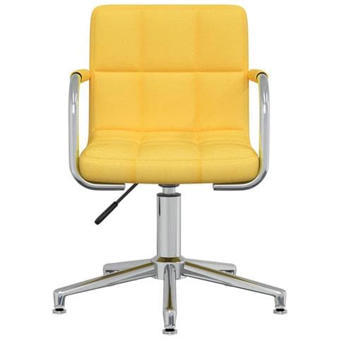 Sedia Da Ufficio Girevole Giallo Senape In Tessuto - Foto 3
