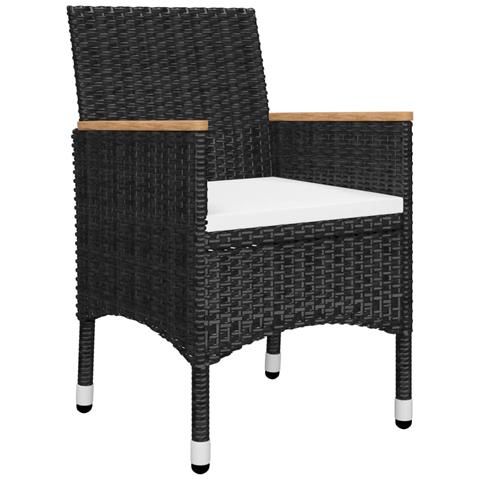 Set Mobili da Pranzo per Giardino 7 pz Nero - Foto 2