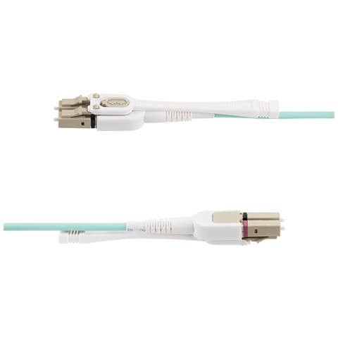 Cavo in fibra ottica multimodale OM4 LC a LC (UPC) con linguette push-pull, 8m, 50/125µm, Reti 100G, Insensibile alla piegatura, Bassa perdita di inserzione, Cavo patch /bretella in fibra ottica LSZH - Foto 2