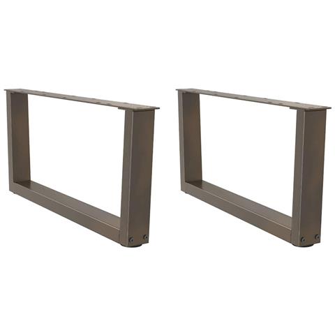 Gambe Per Tavolo Pranzo A V 2pz Naturale 70x(30-31,3)cm Acciaio - Foto 1