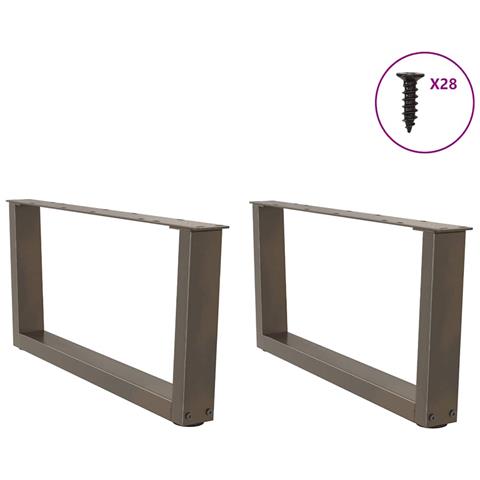 Gambe Per Tavolo Pranzo A V 2pz Naturale 70x(30-31,3)cm Acciaio - Foto 3