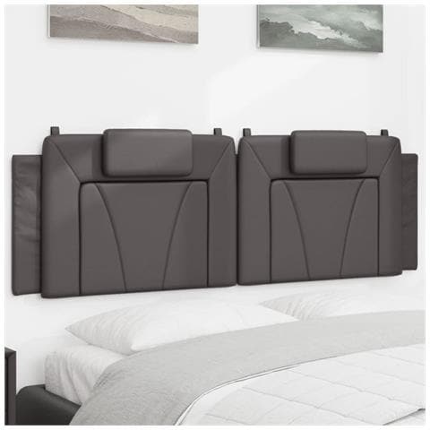 Cuscino Testiera Grigio 160 Cm In Similpelle - Foto 1