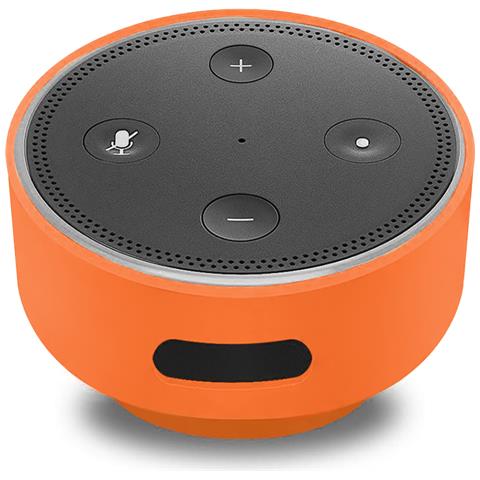 Custodia In Silicone Per Amazon Echo Dot (gen 2) Con Ventosa 8x4x8 Cm. Arancia - Foto 1