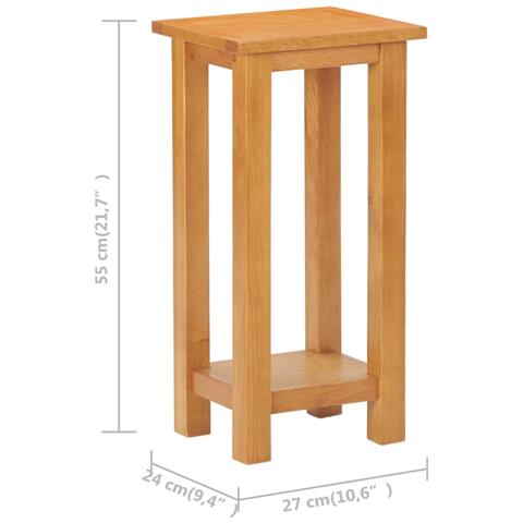 Tavolino Da Salotto 27x24x55 Cm In Massello Di Rovere - Foto 6