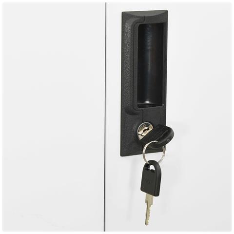 Lusso Casadino -  Armadio Per Ufficio Bianco 90x40x180 Cm In Acciaio E Vetro - Foto 8