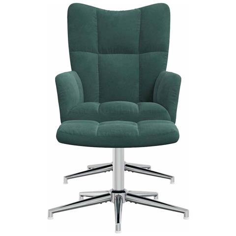 Lusso Casadino -  Poltrona Relax Con Poggiapiedi Verde Scuro In Velluto - Foto 2