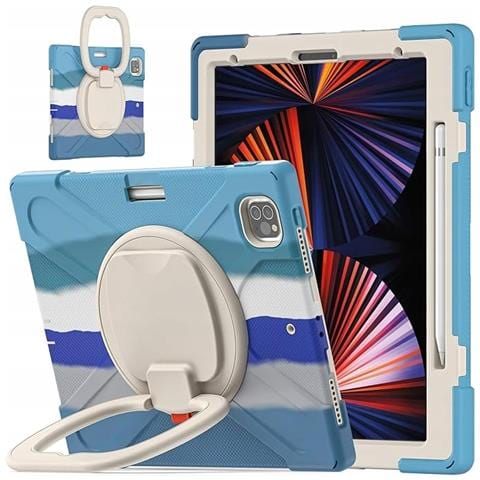 Custodia Per Ipad Pro 12.9"" 2020/2021 Con Supporto Rotante Blu - Foto 1
