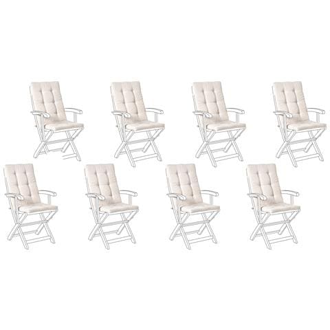 Set Di 8 Cuscini Schiena /seduta Maui Premium Beige Chiaro - Foto 8