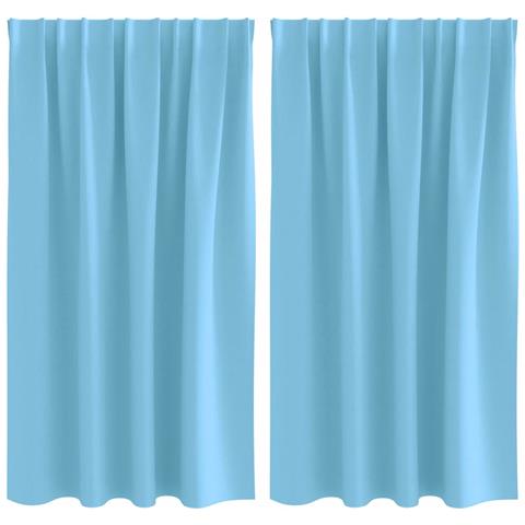 Tende con tende 2 pcs Azzurro Poliestere - Foto 1
