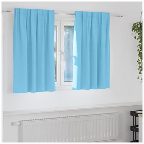Tende con tende 2 pcs Azzurro Poliestere - Foto 2