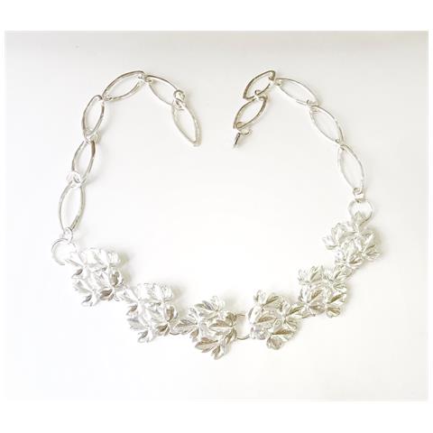 Cintura A Catena Placcata Argento Con Foglie D'argento, Regolabile - Foto 1