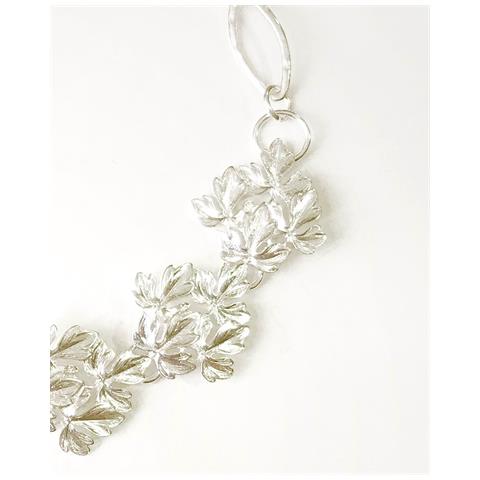 Cintura A Catena Placcata Argento Con Foglie D'argento, Regolabile - Foto 2