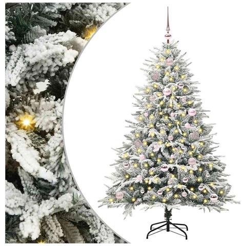 Albero di Natale artificiale pre-illuminato con set di palline - Foto 1