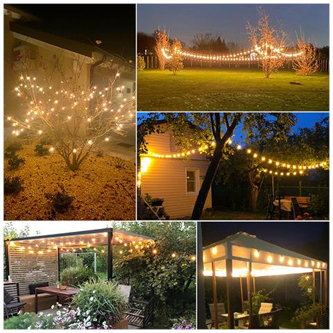Catena Luminosa 10m Con 15 Led E12 - Nera, 220v - Include Lampadina Di Ricambio - Foto 7