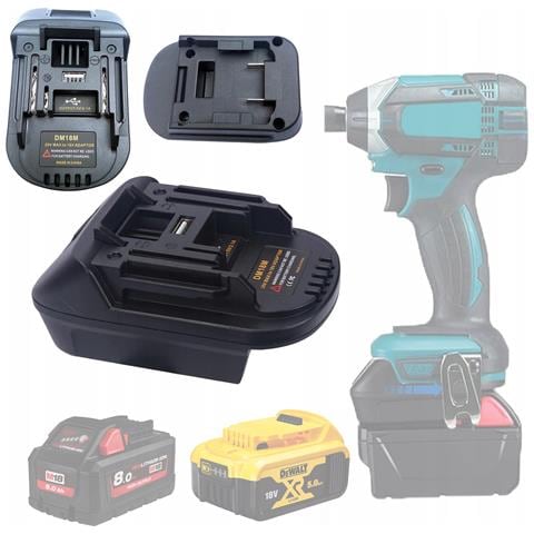 Adattatore Batteria Compatibile Con Utensili Makita 18v - Per Batterie Dewalt 20v E Milwaukee 18v | Porta Usb 5v 2.1a | Alta Qualità E Versatilità - Foto 1