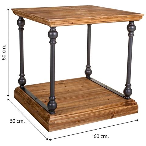 Tavolino Da Caffè In Metallo E Legno 60x60x60h Cm - Foto 7