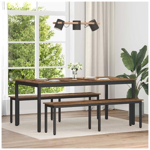 panchina Legno vecchio 160 x 35 x 45 cm Legno multistrato - Foto 2