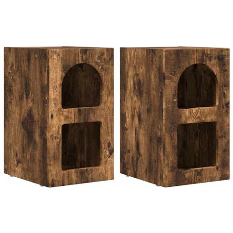 Comodino 2 pcs Rovere fumé 29,5 x 33,5 x 50 cm - Foto 1