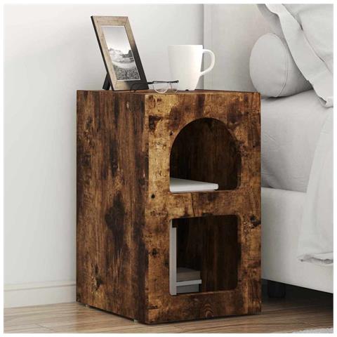 Comodino 2 pcs Rovere fumé 29,5 x 33,5 x 50 cm - Foto 2