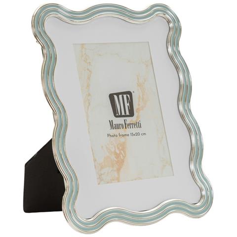 Cornice Portafoto Elizabeth Celeste In Zinco Profilo Ondulato 15x20 Cm - Foto 1