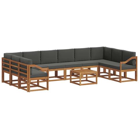 Set di divani da esterno 11 pcs Naturale e Antracite - Foto 1