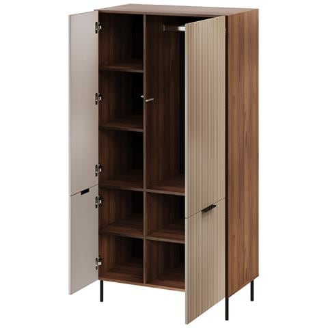 ALMERA 5903815010767 armadio /guardaroba per camera da letto 6 ripiani 4 porta /porte Noce - Foto 2