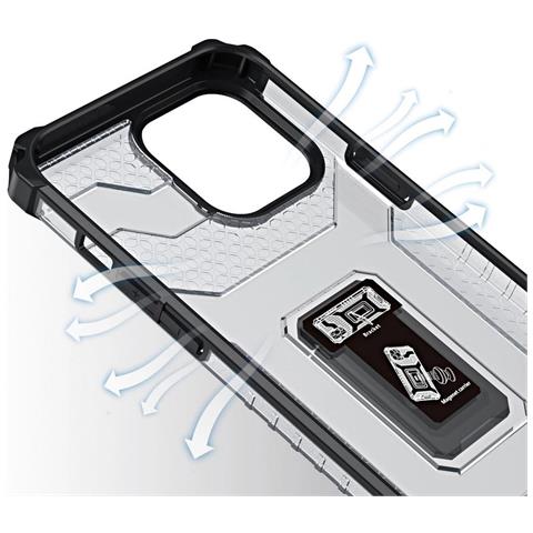 Custodia Crystal Ring Con Supporto, Resistente E Robusta, Per Iphone 12 Pro Max, Nera. - Foto 1