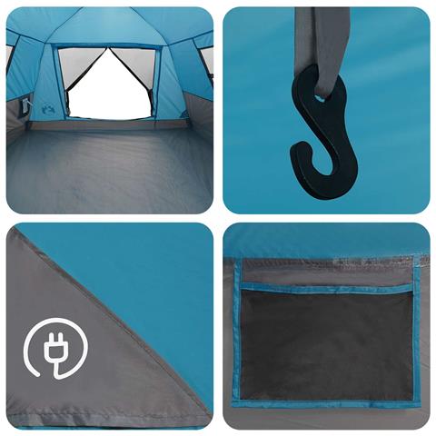 Tenda istantanea resistente all'acqua 4 persona Blu - Foto 9