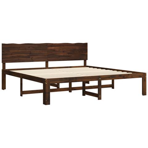 Letto matrimoniale con testiera ROSTOCK Marrone Scuro - Foto 10