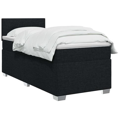 Letto box spring con materasso Nero 90 x 200 cm Tessuto - Foto 10