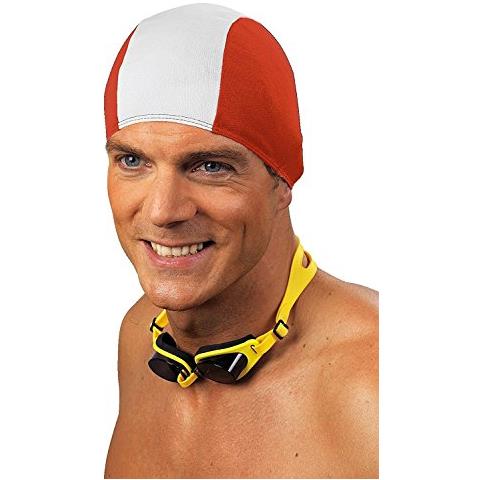 Tessile Della Cuffia Da Bagno Aspirante, Unisex, 7723, Rosso / bianco, Taglia Unica - Foto 1