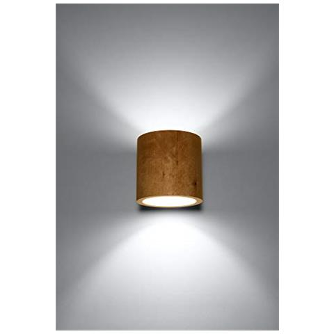 Sollux Sl. 0490 Orbis - Lampada Da Parete In Legno Naturale Per Soggiorno, Camera Da Letto, Bagno, Corridoio, Ufficio, Attacco G9 - Foto 2