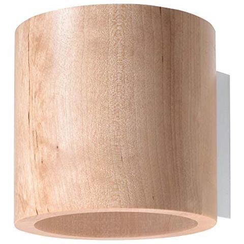 Sollux Sl. 0490 Orbis - Lampada Da Parete In Legno Naturale Per Soggiorno, Camera Da Letto, Bagno, Corridoio, Ufficio, Attacco G9 - Foto 1