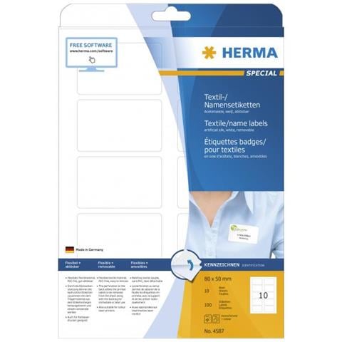 4587 Rettangolo Con Angoli Arrotondati Rimovibile Bianco 100pezzo (i) Etichetta Autoadesiva - Foto 1