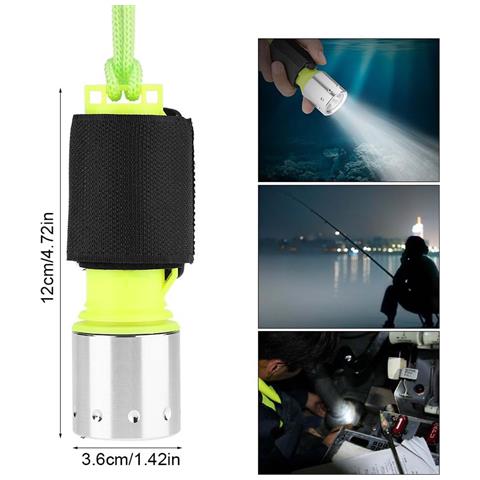 Lampada Luce Torcia Led Subacquea Immersioni Diving 50m Impermeabile Batteria - Foto 2