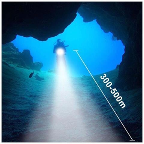 Lampada Luce Torcia Led Subacquea Immersioni Diving 50m Impermeabile Batteria - Foto 5