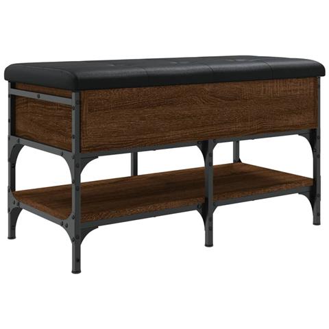 Panca Porta Scarpe Rovere Marrone 82x42x45 Cm Legno Multistrato - Foto 2