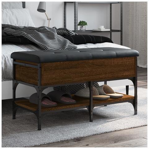Panca Porta Scarpe Rovere Marrone 82x42x45 Cm Legno Multistrato - Foto 1