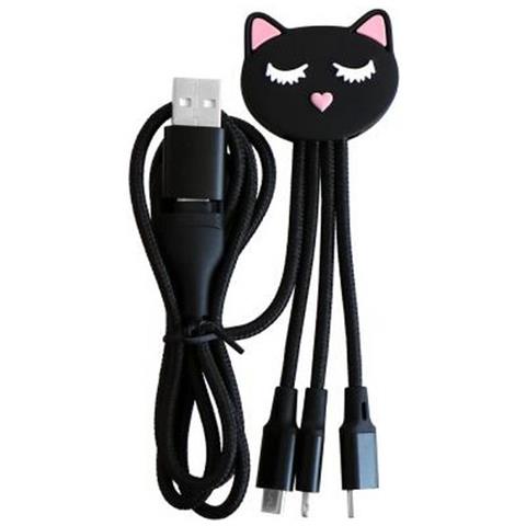 Cavo Andy Xxl Usb A C/micro Usb E Usb C E Lightning 5 In 1 Da 1 M Cat, Nero - Foto 1