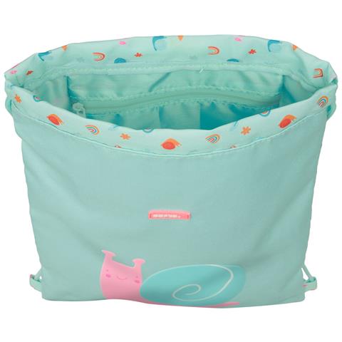 Zainetto Con Cordini Safta Caracol Turchese 26 X 34 X 1 Cm - Foto 2