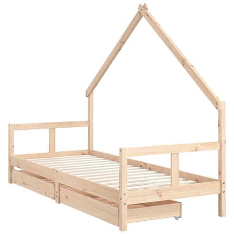 Giroletto Bambini con Cassetti 80x200 cm Legno Massello di Pino - Foto 3