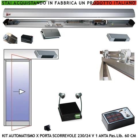Porte Scorrevoli Esistenti 2x450 Mm Kit Automatismo Passag. L. 900 Mm Elettronica Encoder Automatico Pinza Trasmission - Foto 1