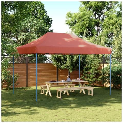 Tenda Da Festa Pieghevole Pop-up Terracotta 410x279x315 Cm - Foto 1