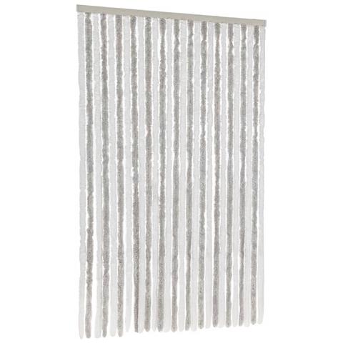 Tenda Antimosche Grigia Chiaro E Bianca 118x220 Cm In Ciniglia - Foto 2